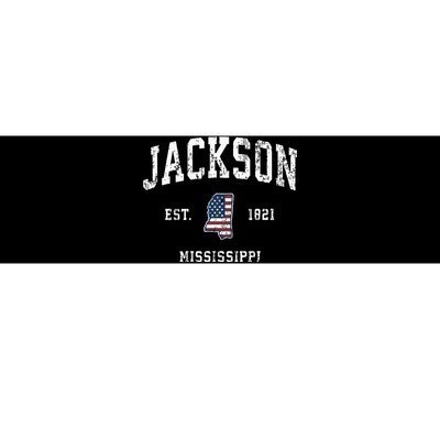 Jackson Mississippi Ms Vintage American Flag Sports Design Bumper Sticker