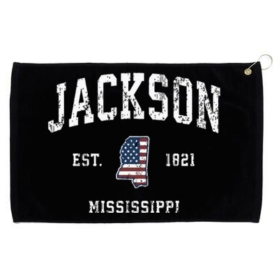 Jackson Mississippi Ms Vintage American Flag Sports Design Grommeted Golf Towel