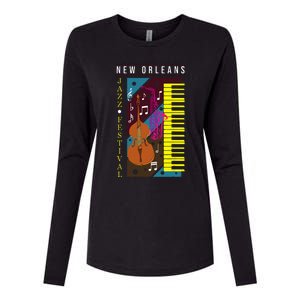 Jazz Music New Orleans Music Festival Musical Souvenir Womens Cotton Relaxed Long Sleeve T-Shirt