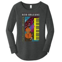 Jazz Music New Orleans Music Festival Musical Souvenir Women's Perfect Tri Tunic Long Sleeve Shirt