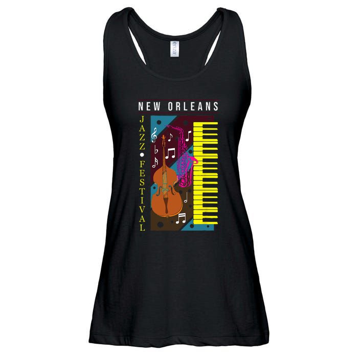 Jazz Music New Orleans Music Festival Musical Souvenir Ladies Essential Flowy Tank