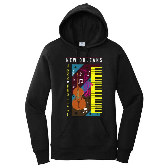 Jazz Music New Orleans Music Festival Musical Souvenir Women's Pullover Hoodie