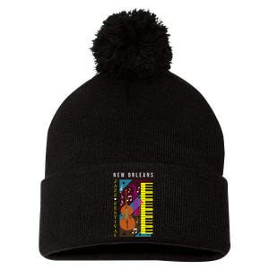 Jazz Music New Orleans Music Festival Musical Souvenir Pom Pom 12in Knit Beanie