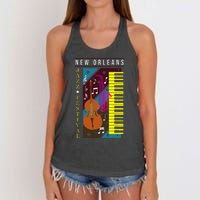 Jazz Music New Orleans Music Festival Musical Souvenir Women's Knotted Racerback Tank