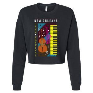 Jazz Music New Orleans Music Festival Musical Souvenir Cropped Pullover Crew