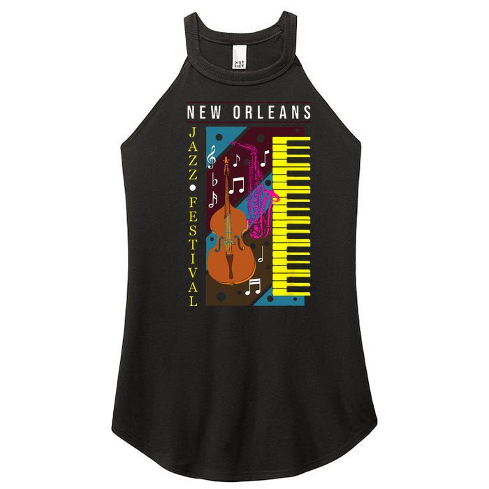 Jazz Music New Orleans Music Festival Musical Souvenir Women's Perfect Tri Rocker Tank