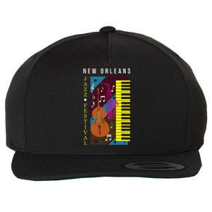 Jazz Music New Orleans Music Festival Musical Souvenir Wool Snapback Cap