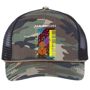 Jazz Music New Orleans Music Festival Musical Souvenir Retro Rope Trucker Hat Cap