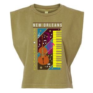 Jazz Music New Orleans Music Festival Musical Souvenir Garment-Dyed Women's Muscle Tee