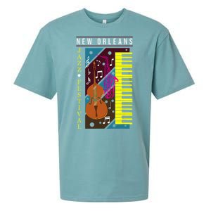 Jazz Music New Orleans Music Festival Musical Souvenir Sueded Cloud Jersey T-Shirt