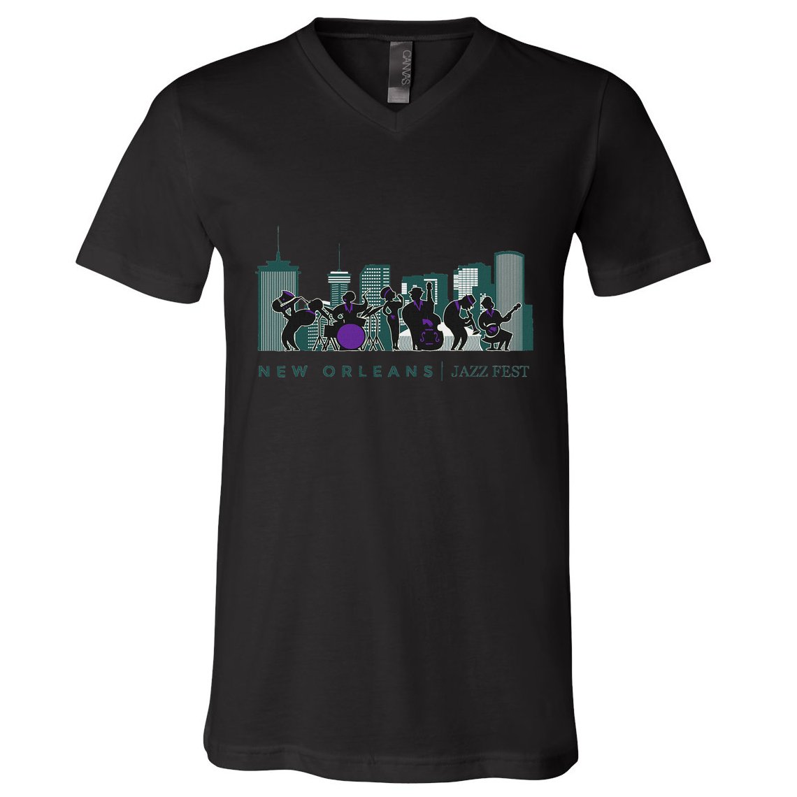 Jazz Music New Orleans Fest Jazz Festival Souvenir V-Neck T-Shirt