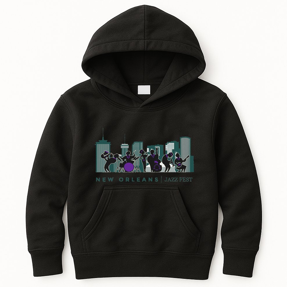 Jazz Music New Orleans Fest Jazz Festival Souvenir Kids Hoodie