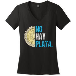 Javier Milei No Hay Plata Coherencia Women's V-Neck T-Shirt