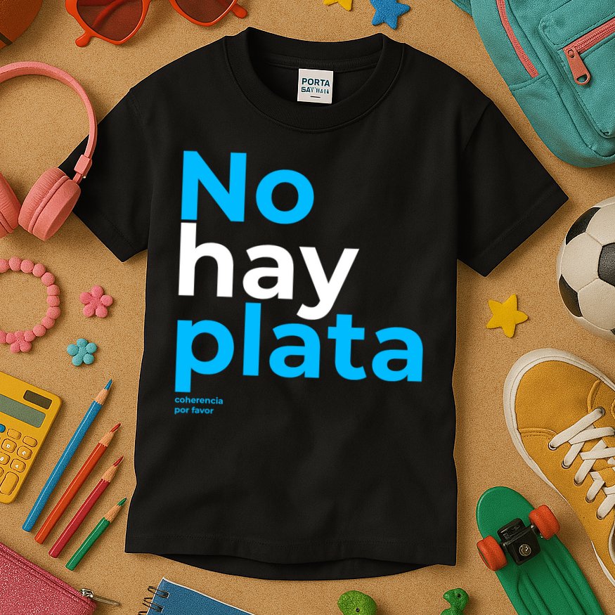 Javier Milei No Hay Plata Coherencia Por Favor Libertarismo Kids T-Shirt