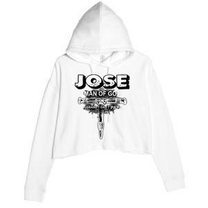 Jose Man Of God Husband Dad And Papa Crop Fleece Hoodie