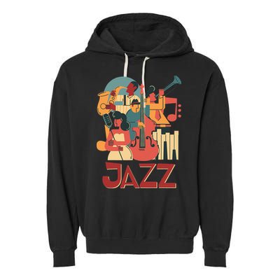 Jazz Musician Orchestra Play On Stage Smooth Jazz Garment-Dyed Fleece Hoodie