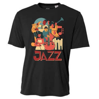 Jazz Musician Orchestra Play On Stage Smooth Jazz Cooling Performance Crew T-Shirt