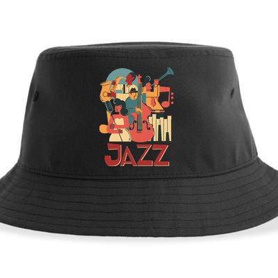 Jazz Musician Orchestra Play On Stage Smooth Jazz Sustainable Bucket Hat