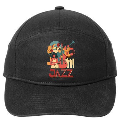 Jazz Musician Orchestra Play On Stage Smooth Jazz 7-Panel Snapback Hat