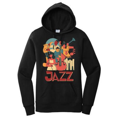 Jazz Musician Orchestra Play On Stage Smooth Jazz Women's Pullover Hoodie