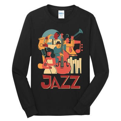 Jazz Musician Orchestra Play On Stage Smooth Jazz Tall Long Sleeve T-Shirt