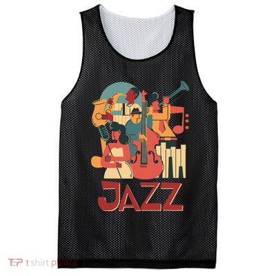 Jazz Musician Orchestra Play On Stage Smooth Jazz Mesh Reversible Basketball Jersey Tank