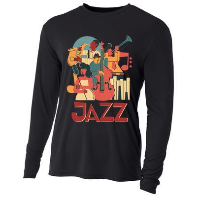 Jazz Musician Orchestra Play On Stage Smooth Jazz Cooling Performance Long Sleeve Crew