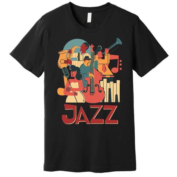 Jazz Musician Orchestra Play On Stage Smooth Jazz Premium T-Shirt