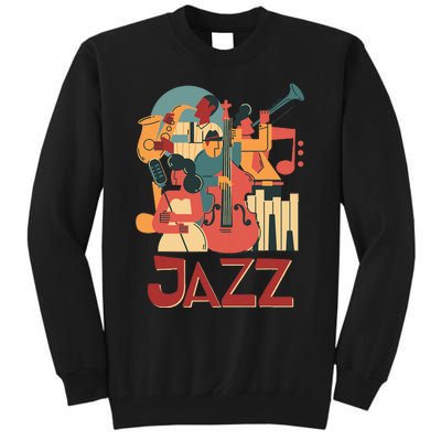 Jazz Musician Orchestra Play On Stage Smooth Jazz Tall Sweatshirt