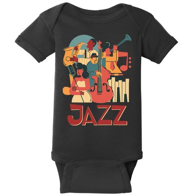 Jazz Musician Orchestra Play On Stage Smooth Jazz Baby Bodysuit