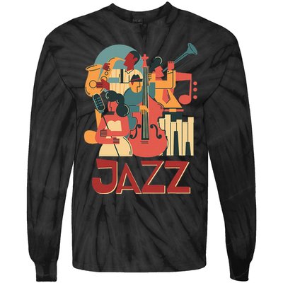 Jazz Musician Orchestra Play On Stage Smooth Jazz Tie-Dye Long Sleeve Shirt