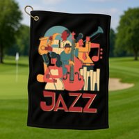 Jazz Musician Orchestra Play On Stage Smooth Jazz Golf Towel