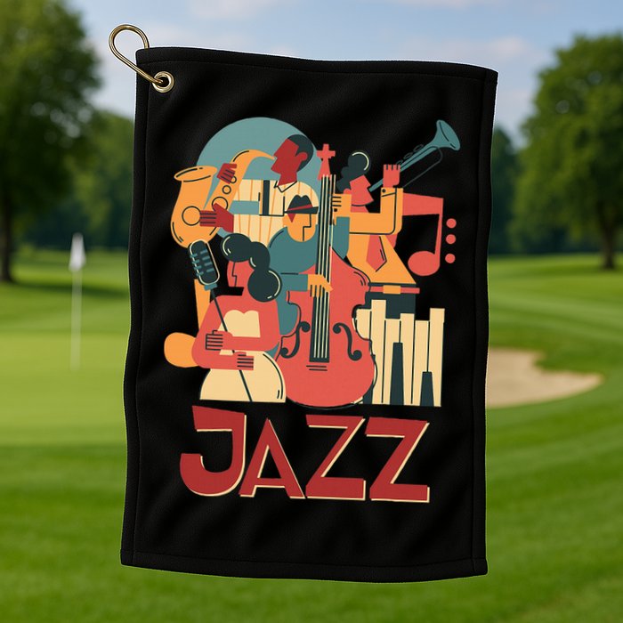 Jazz Musician Orchestra Play On Stage Smooth Jazz Golf Towel