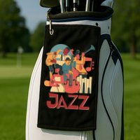 Jazz Musician Orchestra Play On Stage Smooth Jazz Golf Towel