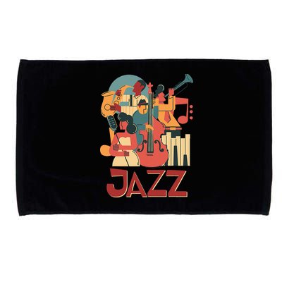 Jazz Musician Orchestra Play On Stage Smooth Jazz Microfiber Hand Towel