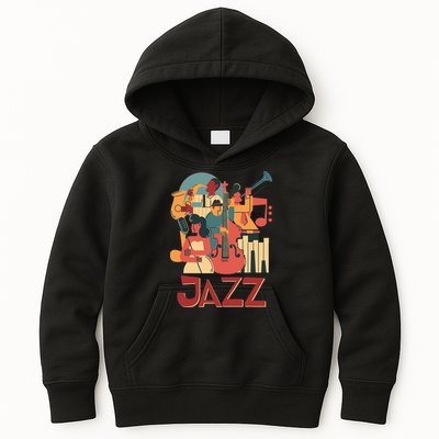 Jazz Musician Orchestra Play On Stage Smooth Jazz Kids Hoodie