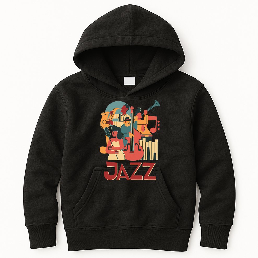Jazz Musician Orchestra Play On Stage Smooth Jazz Kids Hoodie