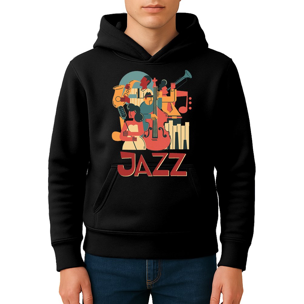 Jazz Musician Orchestra Play On Stage Smooth Jazz Kids Hoodie