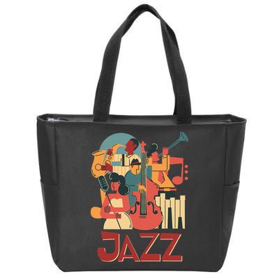 Jazz Musician Orchestra Play On Stage Smooth Jazz Zip Tote Bag