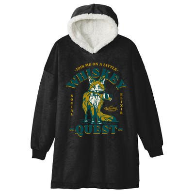 Join Me On A Whiskey Quest Cute Fox S Bourbon Gift Great Gift Hooded Wearable Blanket