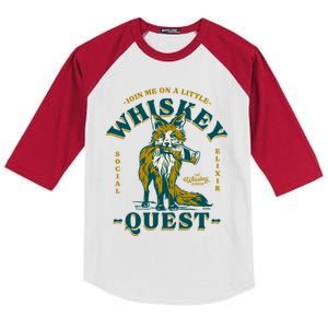 Join Me On A Whiskey Quest Cute Fox S Bourbon Gift Great Gift Kids Colorblock Raglan Jersey