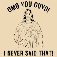 Jesus Meme Omg You Guys I Never Said That Drawstring Bag