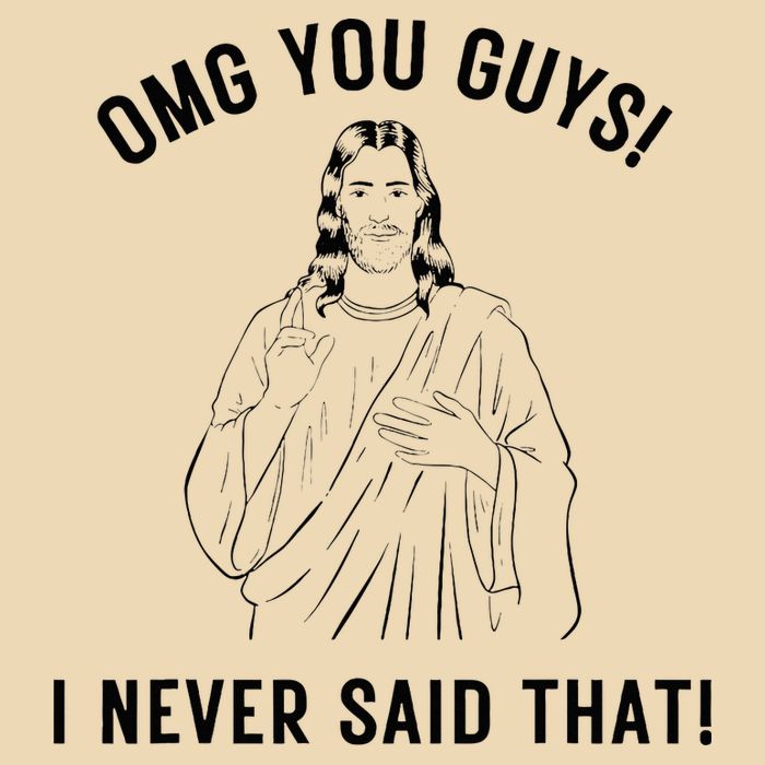 Jesus Meme Omg You Guys I Never Said That Drawstring Bag