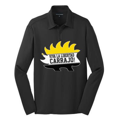 Javier Milei Presidente 2024 Libertarian Viva La Libertad Silk Touch Performance Long Sleeve Polo