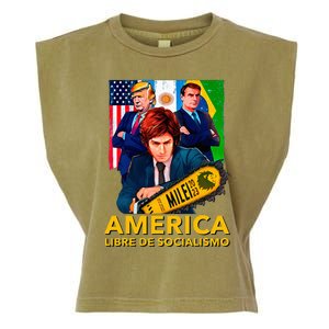 Javier Milei Presidente 2023 America Libre De Socialismo Garment-Dyed Women's Muscle Tee