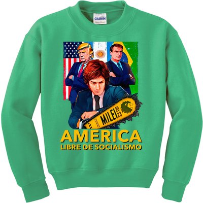 Javier Milei Presidente 2023 America Libre De Socialismo Kids Sweatshirt