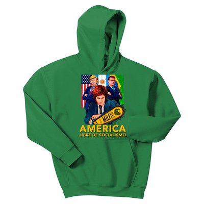 Javier Milei Presidente 2023 America Libre De Socialismo Kids Hoodie