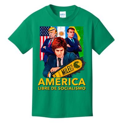 Javier Milei Presidente 2023 America Libre De Socialismo Kids T-Shirt