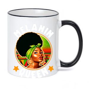 Juneteenth Melanin Queen Black History Month Mother's Day Meaningful Gift 11oz Black Color Changing Mug