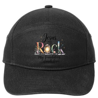 Jesus My Rock My Foundation Stands Firm 7-Panel Snapback Hat